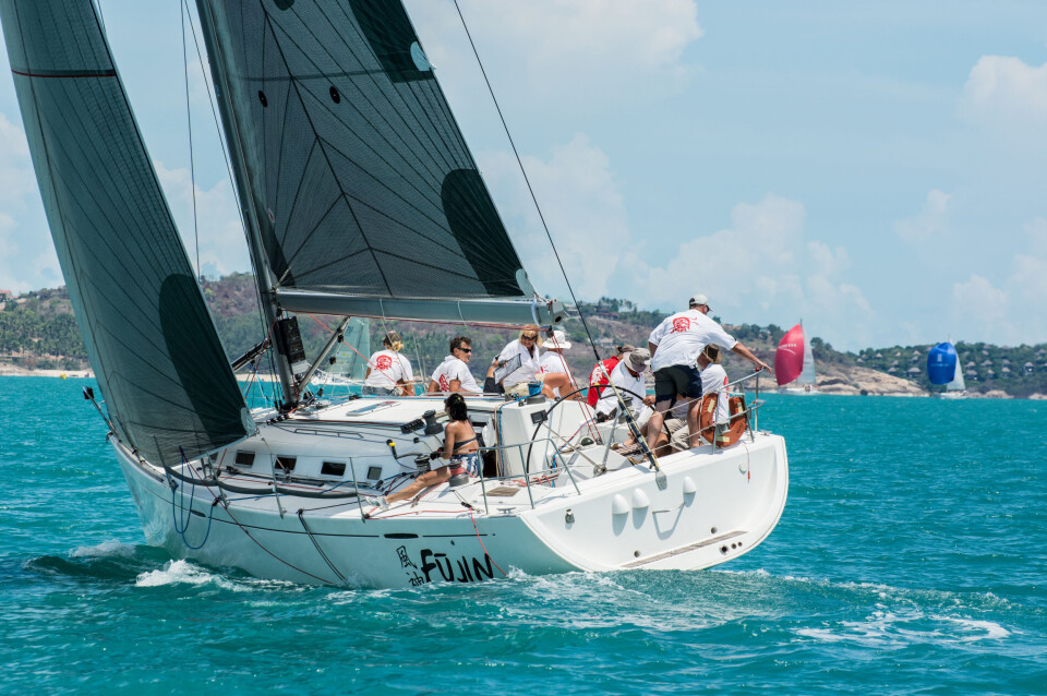 SAMUI, THAILAND - MAY 31 : Samui regatta 2014 event. Racing yacht in a sea on 31 May 2014 in Ko Samui island, Suratthani, Thailand.