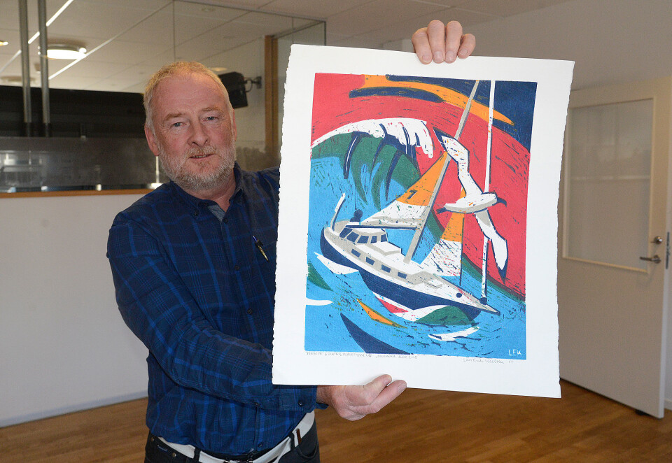 KUNST: Are Wiig er motivet til ett kunsttrykk signert Lars Erik Karlsen. Det selges som en del av finansieringen av Wiigs deltagelse i soloregatta rundt jorda.