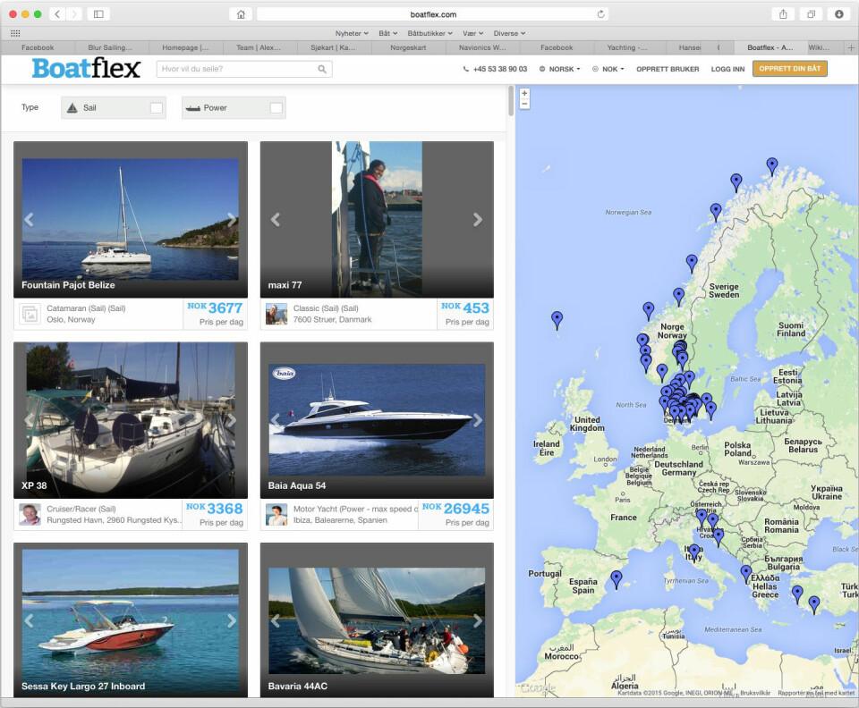 NETT: Tilbudet på Boatflex er ikke all verden, men det øker. Norge og Danmark ligger langt fremme. Boatflex har internasjonale ambisjoner.
