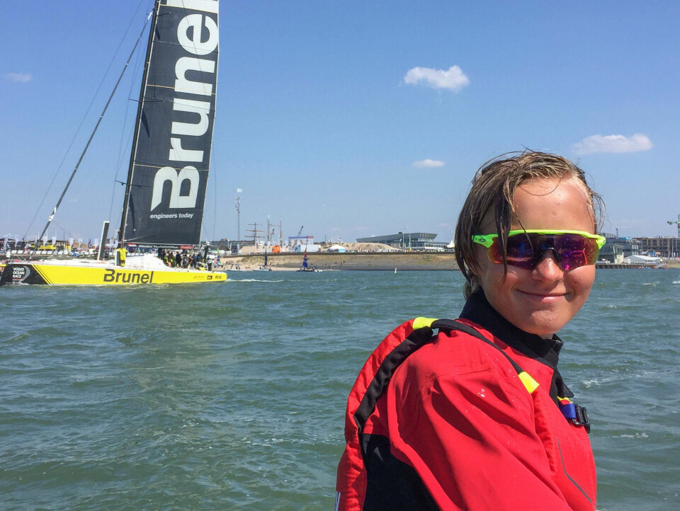 VOR: Emil Forslund deltok i Optimist-EM samtidig med at Volvo Ocean Race-båtene gikk i mål i Nederland.