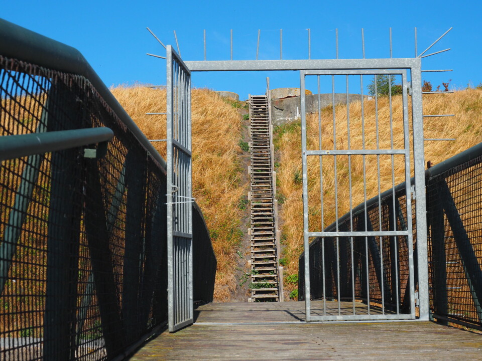 TOPPEN: En bratt trapp tar en til toppen av øya, 23 meter over havet.