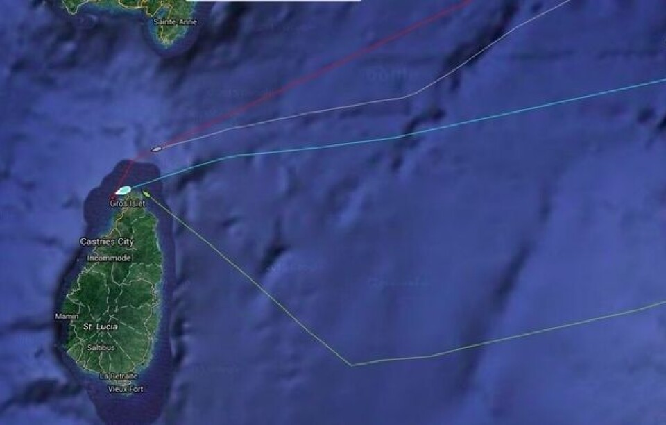 ST: LUCIA: De tre første norske båtene ligger tett, og vil alle komme i mål innenfor en time. ST: LUCIA: De tre første norske båtene ligger tett, og vil alle komme i mål innenfor en time.