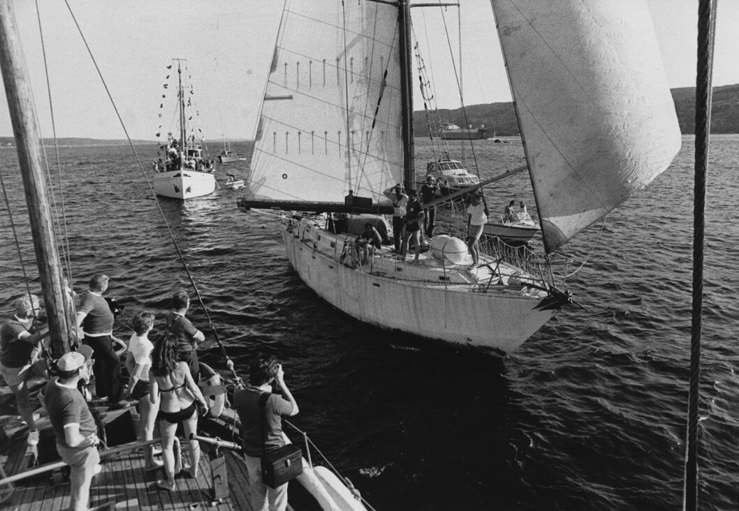 HJEMKOMST: «Preciosa» ankommer hjemmehavnen i Vollen etter en fire år lang seiltur. HJEMKOMST: «Preciosa» ankommer hjemmehavnen i Vollen etter en fire år lang seiltur.