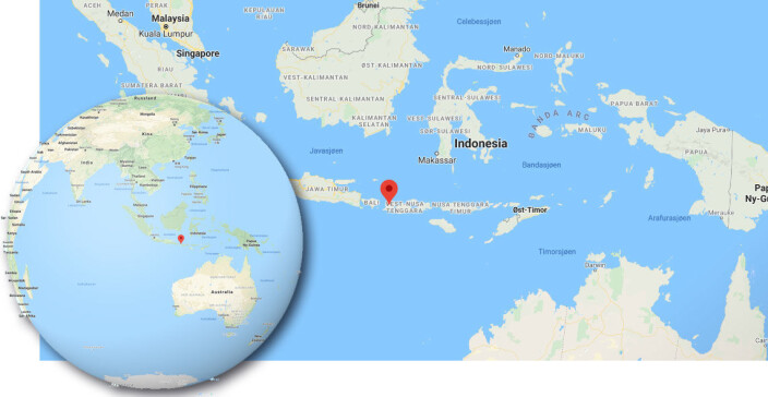 ASIA: «Amanda» befinner seg på sydsiden av øya Lombok i Indonesia. ASIA: «Amanda» befinner seg på sydsiden av øya Lombok i Indonesia.