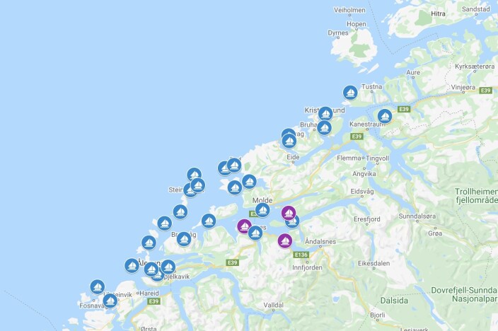 SEILUT I MOLDE: Dette er havnene man har å velge imellom i årets SeilUt-konkurranse i Molde. SEILUT I MOLDE: Dette er havnene man har å velge imellom i årets SeilUt-konkurranse i Molde.