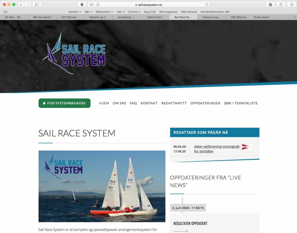 PÅMELDING: Nyttig
informasjon om regattaer og
påmelding finnes på sider
som Sail Race System.