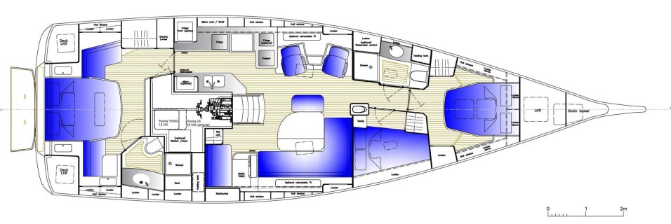 INNREDNING: Tre lugarer og to store bad.