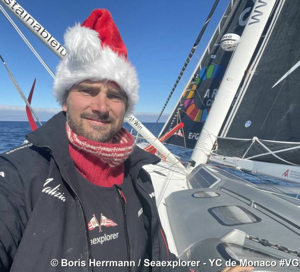 TREDJE: Boris Herrmann har seilt seg opp på podiumplass. Han vil gå tom for mat før han er i mål.