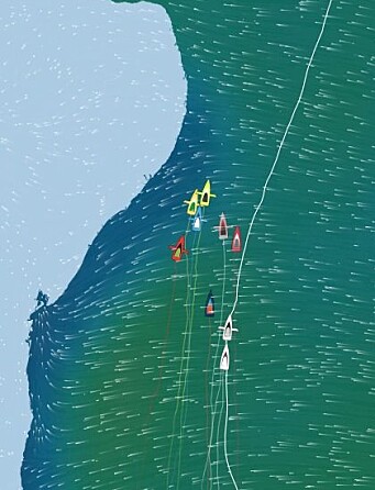 SLØR: Feltet i tet er tett, og båtfart vil avgjøre posisjonen de neste dagene. SLØR: Feltet i tet er tett, og båtfart vil avgjøre posisjonen de neste dagene.