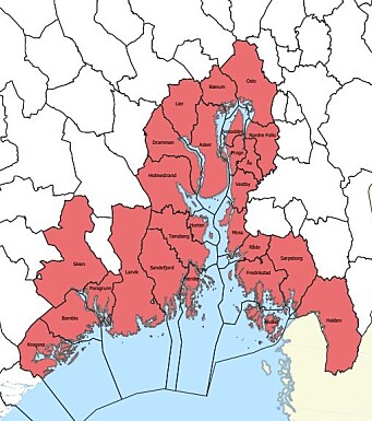 VIRKEOMRÅDE: Kartet viser kommunene som blir berørt av tiltakene (trykk på bildet for å se det større). VIRKEOMRÅDE: Kartet viser kommunene som blir berørt av tiltakene (trykk på bildet for å se det større).