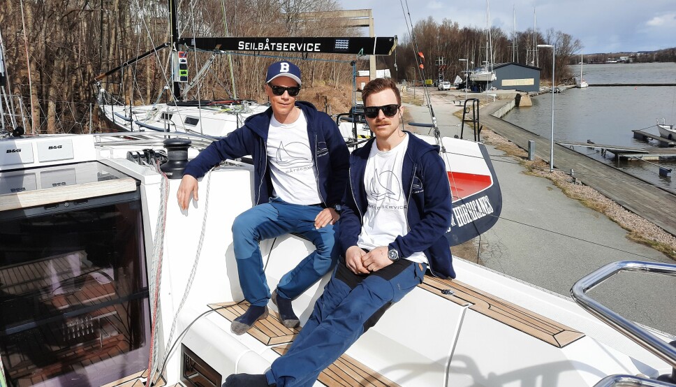 IMPORTØRER: Erik Welin-Larsen og Kjetil Fjeldvik Kjenner i Seilbåtservice er blitt Elans nye folk i Norge.