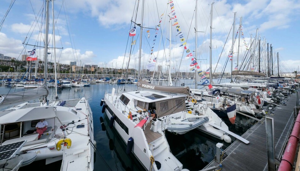 LAS PALMAS: Båtene samlet langs brygga i Las Palmas