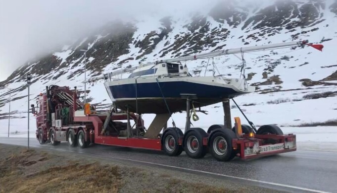 TRANSPORT: Halling på vei over Hemsedalfjellet i mai 2021. TRANSPORT: Halling på vei over Hemsedalfjellet i mai 2021.