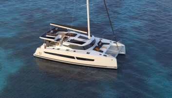Fountaine Pajot 51: Fountaine Pajot har alltid navn på sine katamaraner, men det har ikke denne fått ennå. Nyheten får en interessant flybridge med en sittegruppe, mens styreplassen er mer tradisjonell. Løsningen gjør at bommen kommer lavere. Hele flybridgen er tapetsert med solcellepaneler, viser illustrasjonen. Katamaranen kan leveres med fire til seks lugarer, og alle har eget bad. Fountaine Pajot 51: Fountaine Pajot har alltid navn på sine katamaraner, men det har ikke denne fått ennå. Nyheten får en interessant flybridge med en sittegruppe, mens styreplassen er mer tradisjonell. Løsningen gjør at bommen kommer lavere. Hele flybridgen er tapetsert med solcellepaneler, viser illustrasjonen. Katamaranen kan leveres med fire til seks lugarer, og alle har eget bad.