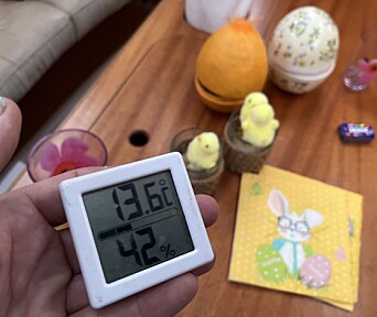 TEMPERATUR: 13,6 grader er helt greit en påskemorgen før solen skinner. TEMPERATUR: 13,6 grader er helt greit en påskemorgen før solen skinner.