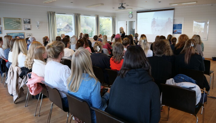 FULLT HUS: Over 50 kvinner var på informasjonsmøte om det nye treningstilbudet i Asker.
