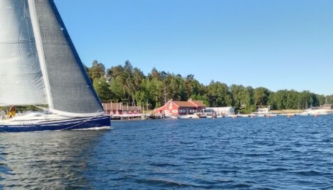 MÅLGANG: «Feelgood» krysser mållinjen ved Hankø ved 0800-tiden lørdag. MÅLGANG: «Feelgood» krysser mållinjen ved Hankø ved 0800-tiden lørdag.