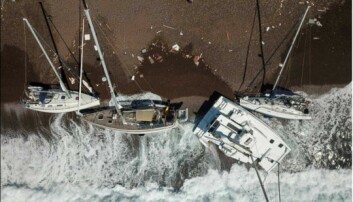 Uvær knuste båter på Korsika