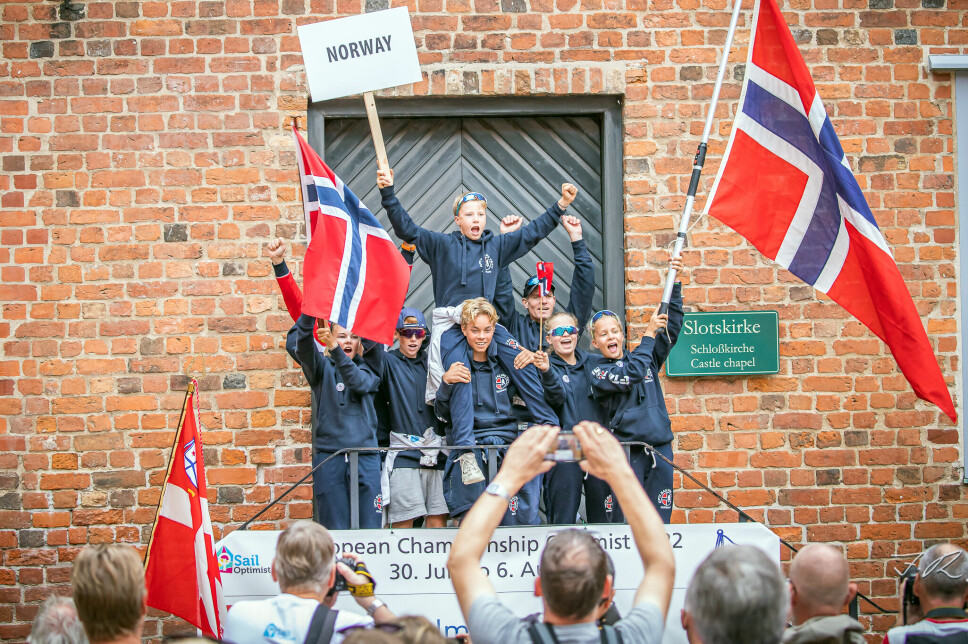 DANMARK: Det norske teamet på plass i EM-byen Sønderborg.