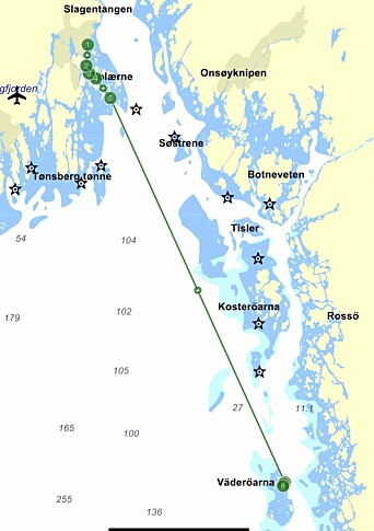 LØRDAG: Paret brukte syv timer på etappen fra Vallø til Väderöarna. LØRDAG: Paret brukte syv timer på etappen fra Vallø til Väderöarna.