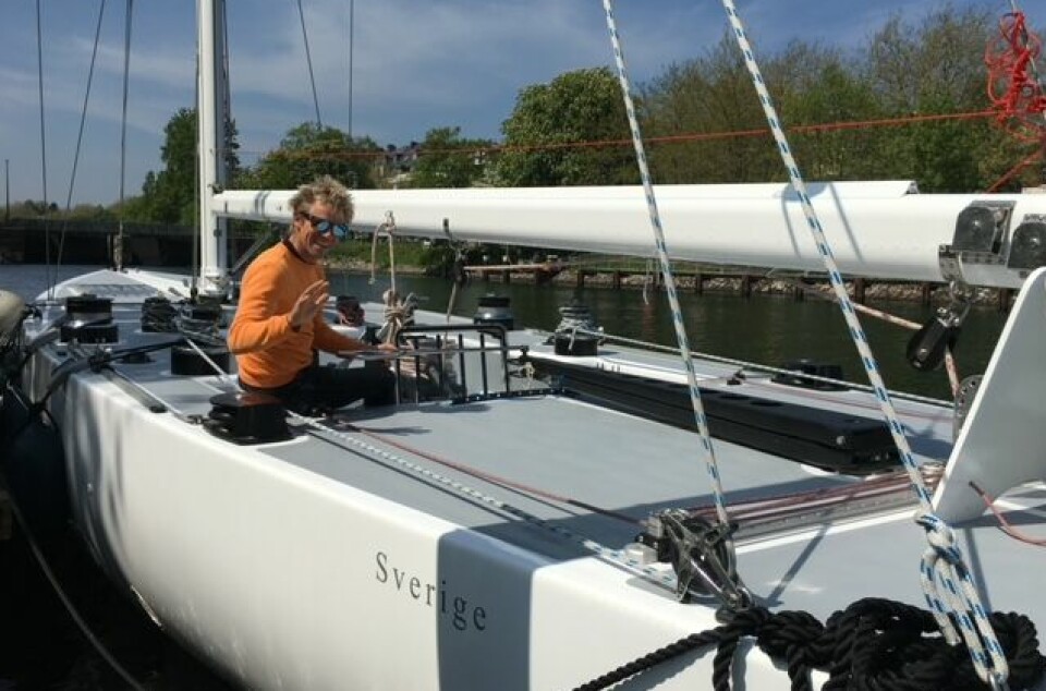 Martin Kamperhaug i sin nye båt