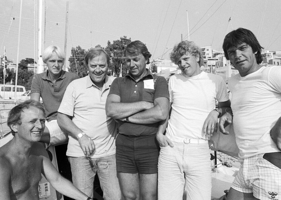 Mannskapet om bord på Coco i 1982. Fra venstre: Terje Olsson, Øyvind Hovland Erland Raastad, Einar Aaby, Morten Aagaard og Leif Tore Granås.