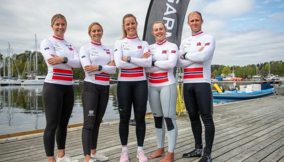 OL laget, fra venstre Marie Rønningen, Hekĺene Næss, Line Flem Høst, Mina Mobekk og Hermann Tomasgaard