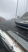 UFYSELIG VÆR i gjestehavna i Egersund. Det lønte seg å være tidlig ute for å få plass.