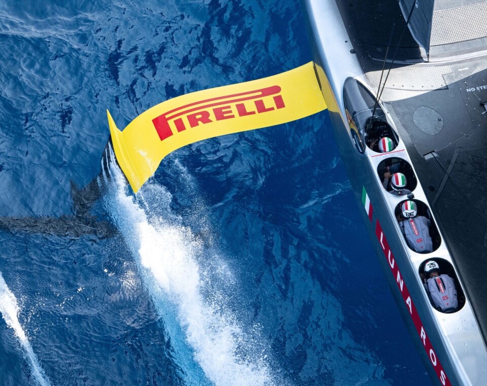 Luna Rossa Prada Pirelli er favoritt til å vinne Louis Vuitton Cuo August 24, 2024. Race Day 3 of the Louis Vuitton Preliminary Regatta. LUNA ROSSA PRADA PIRELLI TEAM