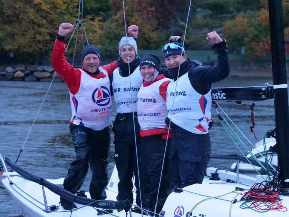 MESTRE: Karl Otto Book, Maren Magda Book, Edward Lysberg og Mattis Sandsgaard, alle fra Åsgårdstrand Seilforening.