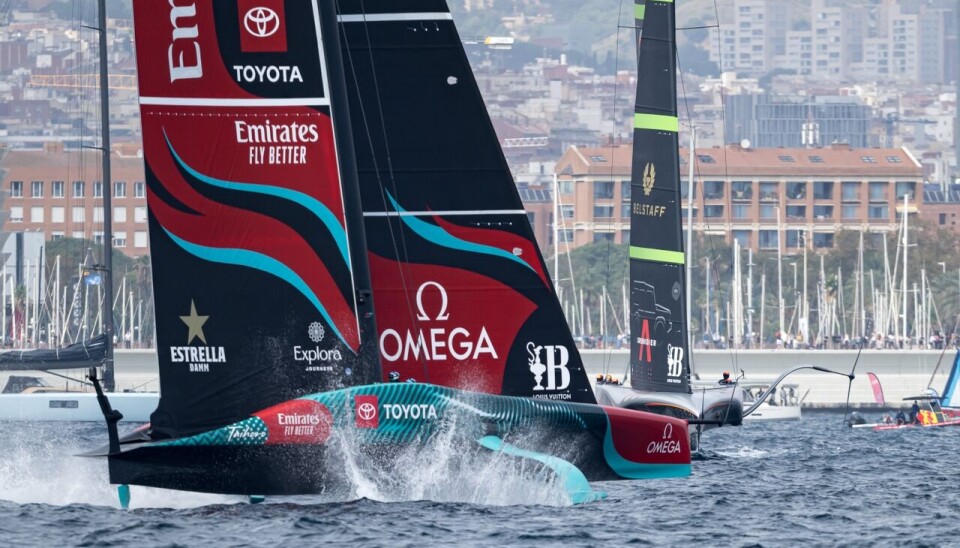 October 13, 2024. Louis Vuitton 37th America's Cup, Race Day 2. EMIRATES TEAM NEW ZEALAND, INEOS BRITANNIA October 13, 2024. Louis Vuitton 37th America's Cup, Race Day 2. EMIRATES TEAM NEW ZEALAND, INEOS BRITANNIA