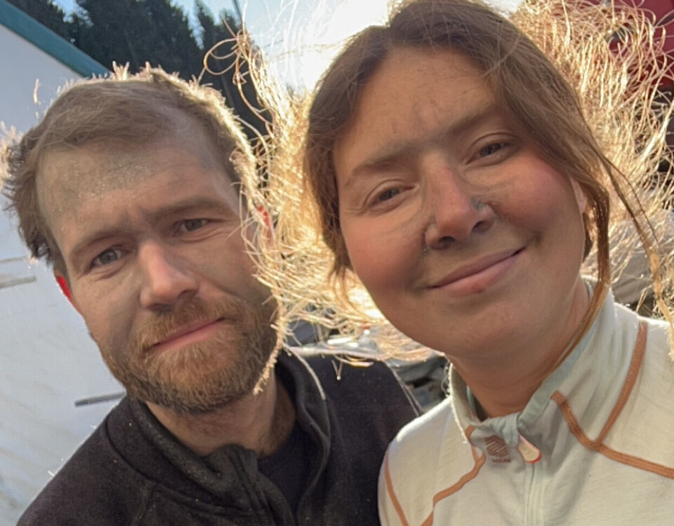 MAKEUP: Marius Bakke og Ragna Oline Nordland Lindhagen etter en arbeidsøkt.
