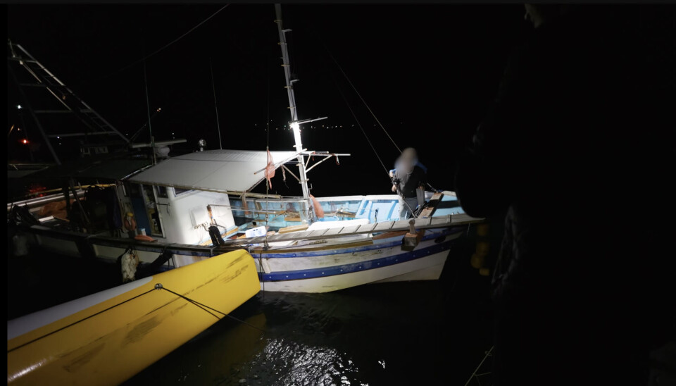 KOLLISJON: Sailing La Vagabond ble påseilt ved anker i Japan av en lokal fiskebåt.