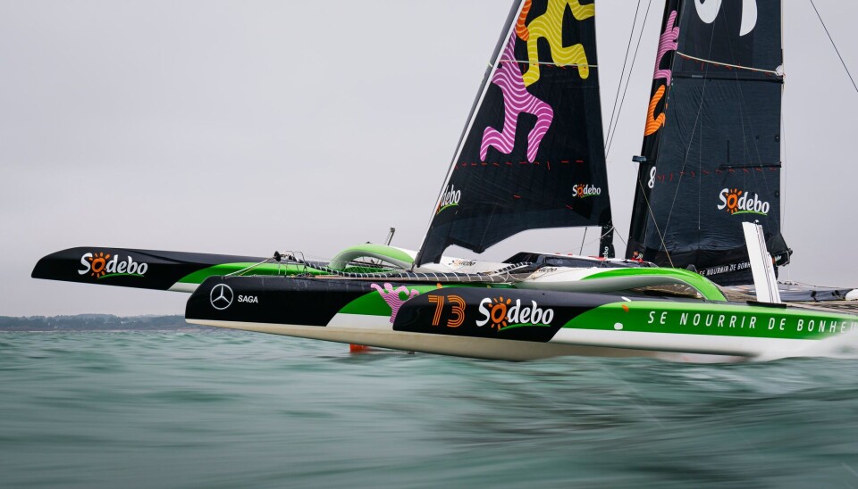 SNUDD: «Sodebo Ultime 3» er en 32 meter lang og 23 meter bred trimaran av Ultime-klassen.
