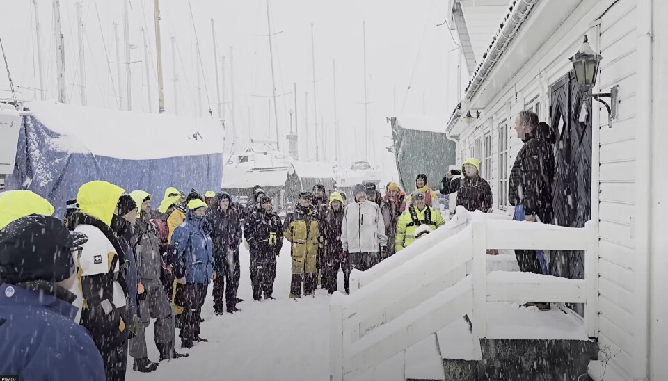 SKIPPERMØTE: Endelig skikkelig vinter under Nyttårsseilasen i Stavanger.