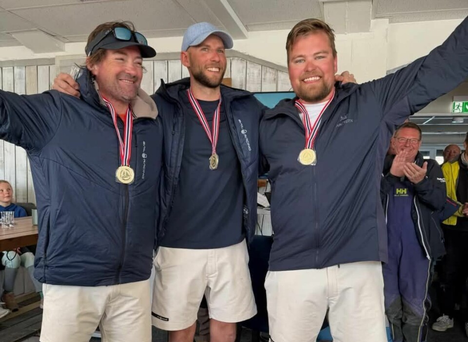 BEST: Kjell Inge Heiberg og Alexander Ringstad og Anders Pedersen vant NM i Soling 2025.