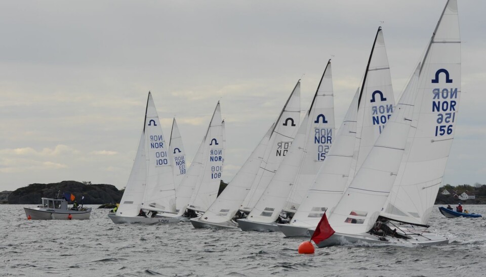 TETT: 16 båter var påmeldt til norgesmsteskapet i Grimstad.