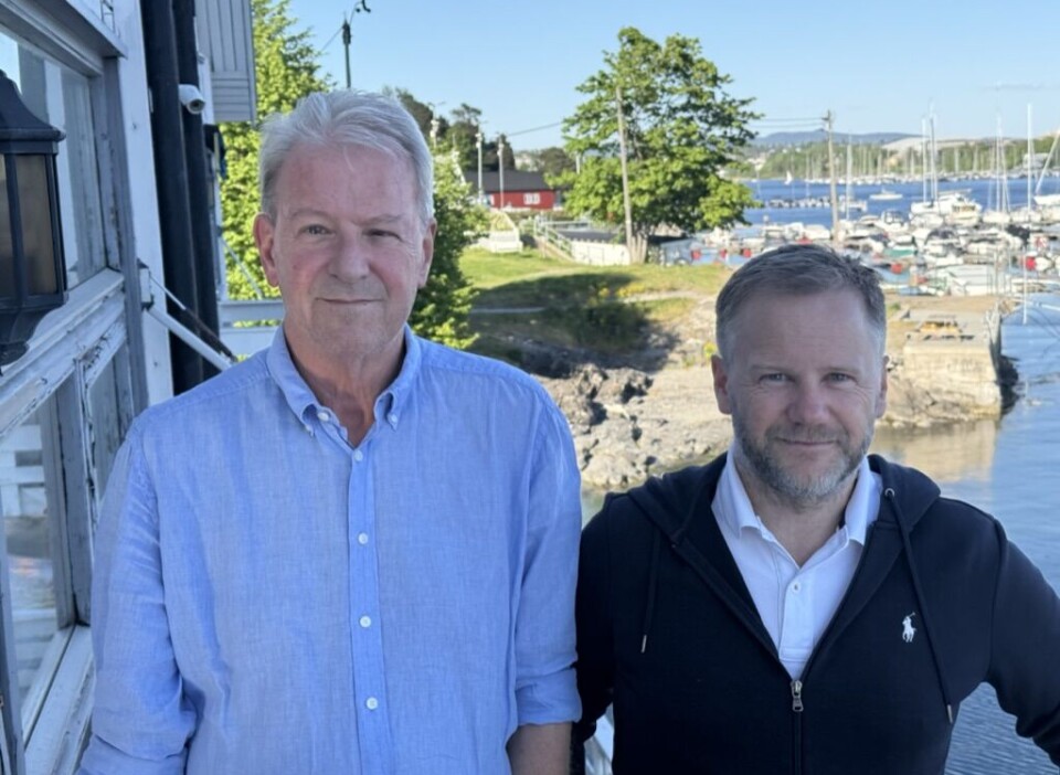 FORNØYDE: Harald Masst i Bærum Seilforening og Sigmund Hertzberg i SSN er fornøyd med påmeldingen til årets NM.