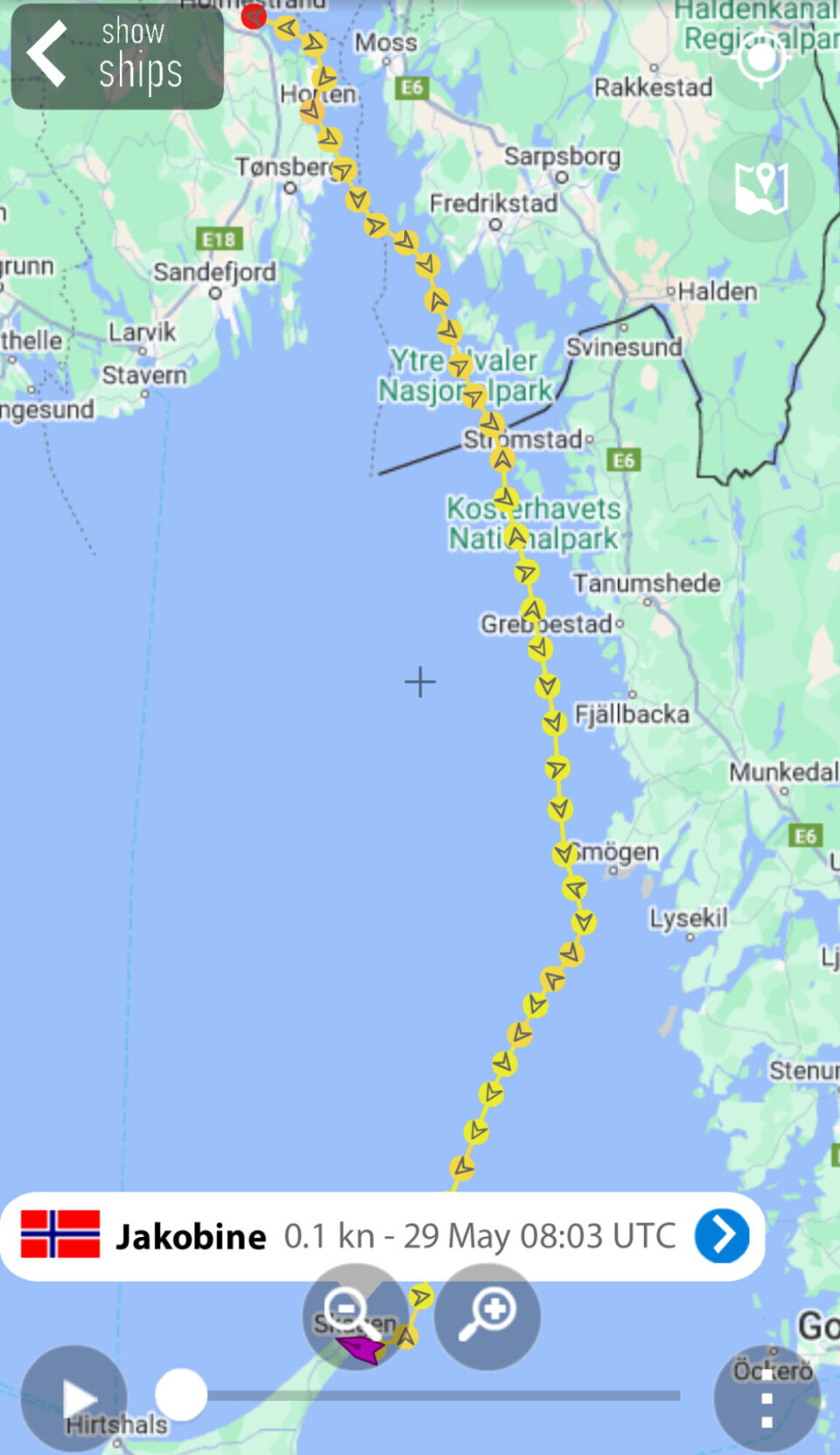 TRACKING: Sporet til den vinneren av den minste klassen i doublehanded.