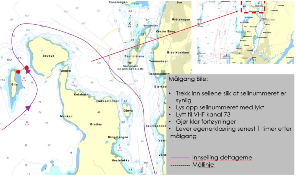 MÅL: Målgang flyttes til Bile nordvest for Jeløya.