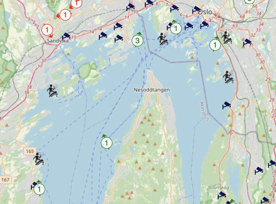 VIND: 1 m/s ved Bygdøy, men 3 m/s i Lyskaerfjorden når TurGlede båtene starter.