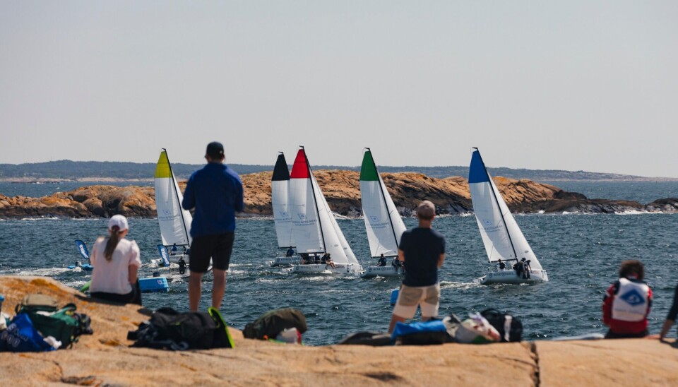 GARNHOLMEN: Fantastiske scener i Seilsportsligaen lørdag.