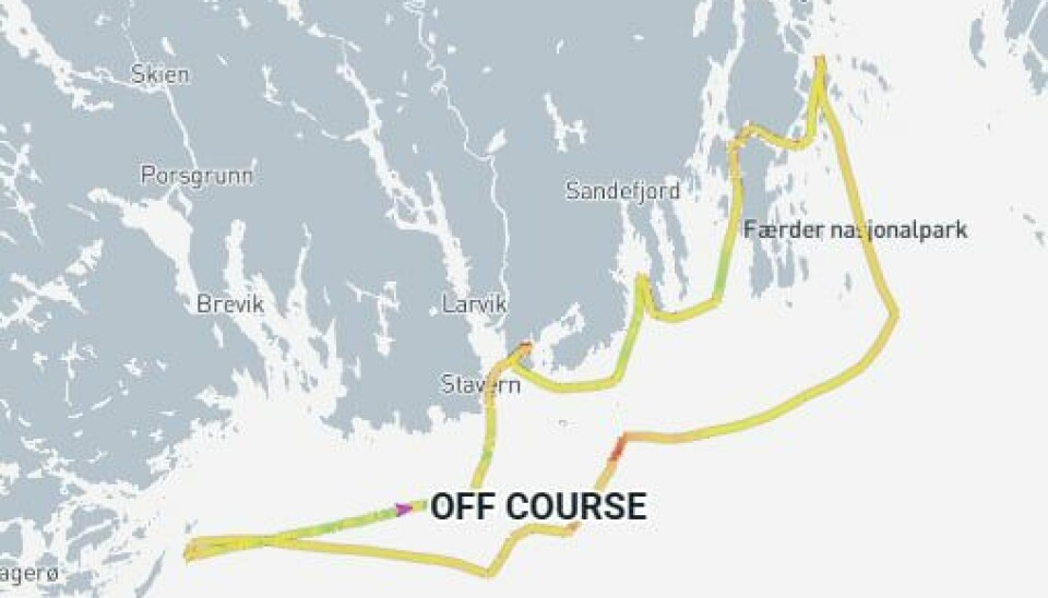TRACKING: Off Course kurs rundt om Vestfoldskysten.