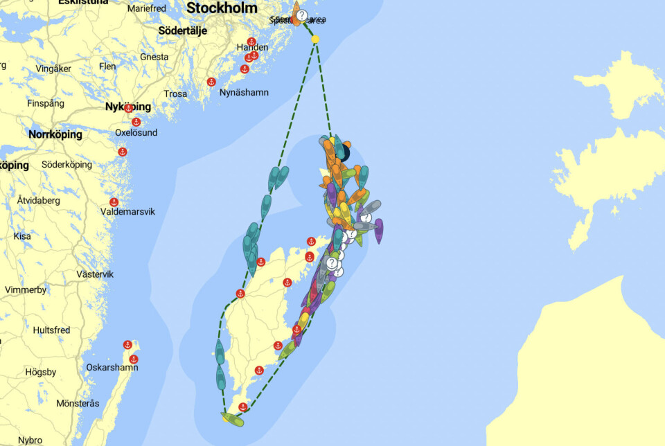 TRACKING: De første båtene er rundt sørtippen av Gotland.