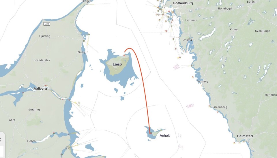 RUTE: Gutta seilte fra Læsø til Anholt, midt i Kattegatt i en gammel 22-foter.