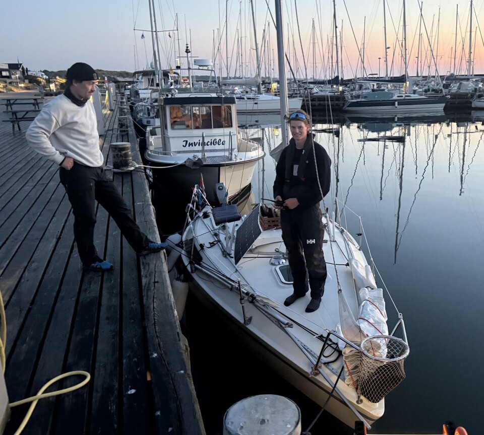 LÆSØ: Kristoffer Staal og Tor Sverdrup Lilleeng seilte fra Marstrand til Læsø.