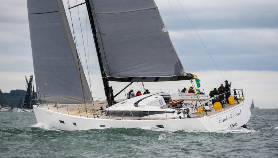NORSK: «EnderPearl» fotografert etter starten av Rolex Fastnet Race. Ender PearlRORC Admiral’s Cup 26 July 2025