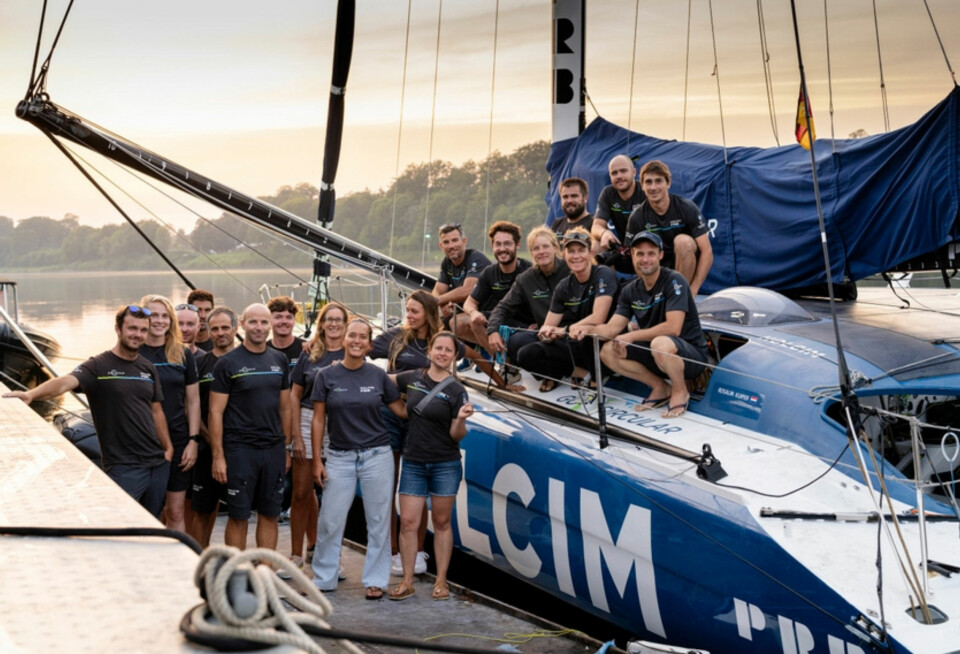 KLARE: «Team Holcim PRB» med laget klare for avmarsj fra Kiel torsdag kveld.