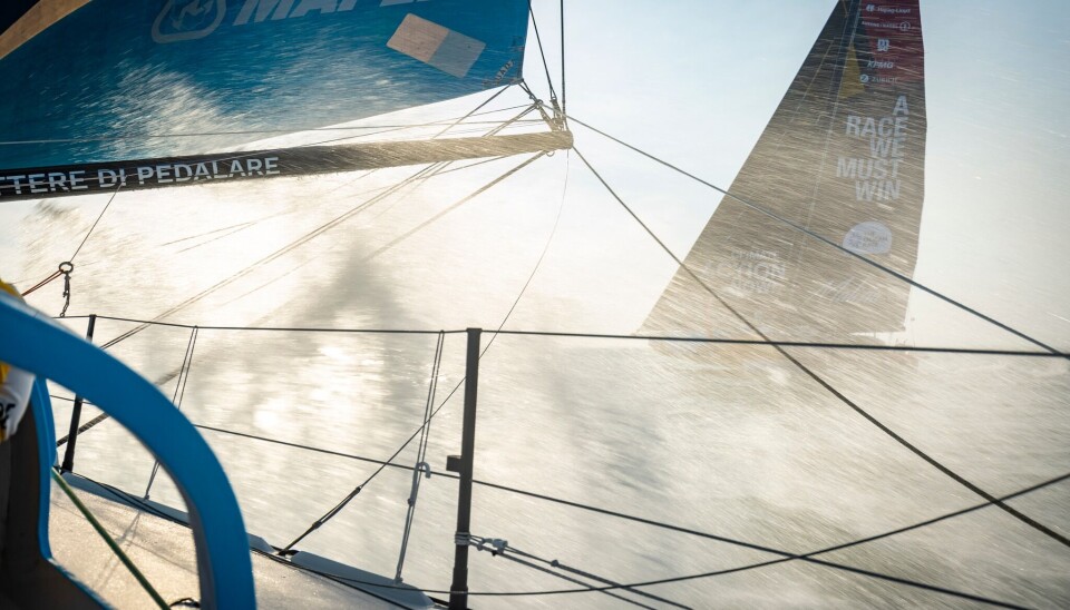IMOCA: Høy fart ut fra start i England på søndag LEG_02 Porthsmooth - Cartagena - August 17 2025, Imoca ALLAGRANDE MAPEI, The Ocean Race Europe 2025,© Pierre Bouras / Allagrande MAPEI / The Ocean Race