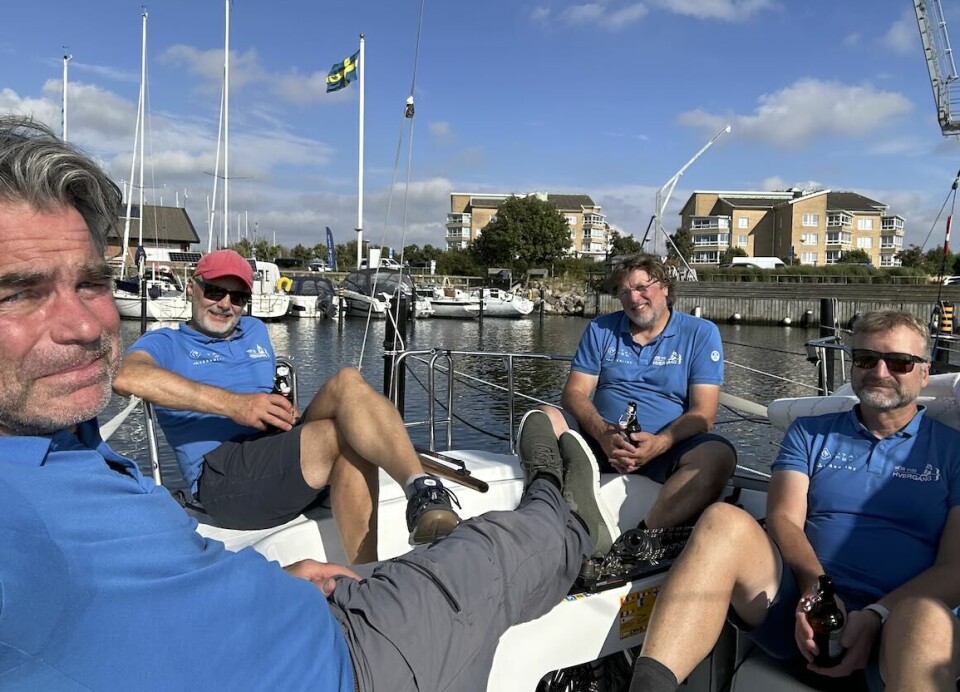 SØLV: Jon Land, Stein Borch Olsen Esben Keim og skipper Trygve Leergaard på «Team Hvergang».